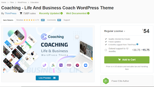 Coaching WordPress Theme
